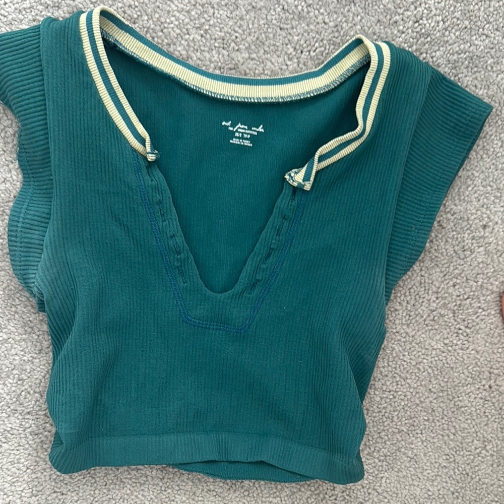 Urban Outfitters Teal Ribbed Top